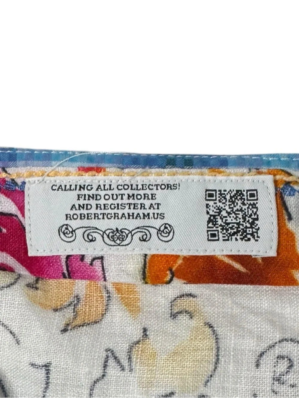 Robert Graham Linen Floral Abstract Shirt Men’s Large Multicolor - Picture 5 of 6